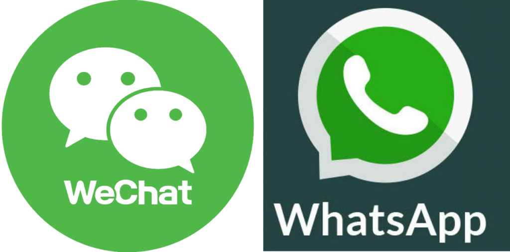 Сравнение логотипов WeChat и WhatsApp